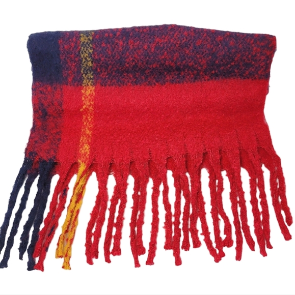 Women's Soft Scarf Pashmina Red/Multi One size - Picture 2 of 3